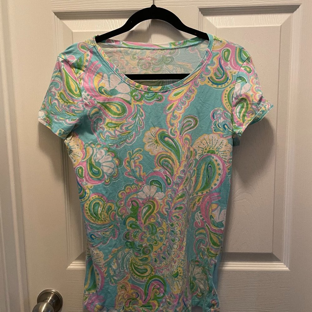 Lily Pulitzer Shirt size Medium Floral Paisley